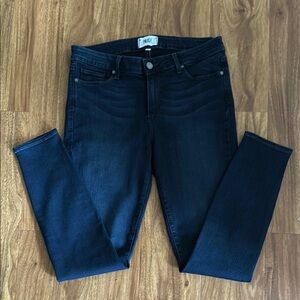 PAIGE Verdugo Ankle Blue Skinny Jeans with Stretch Denim